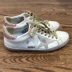 Golden goose superstar pink glitter sneakers